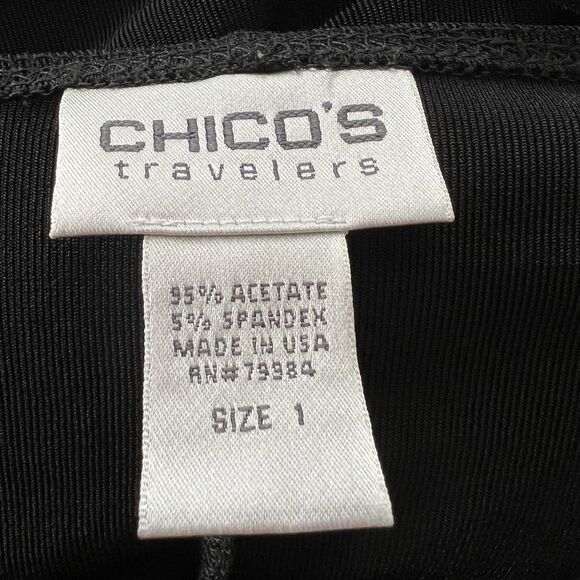 Chicos Travelers Wrap Dress Large 1 Medium Slinky - Picture 3 of 4